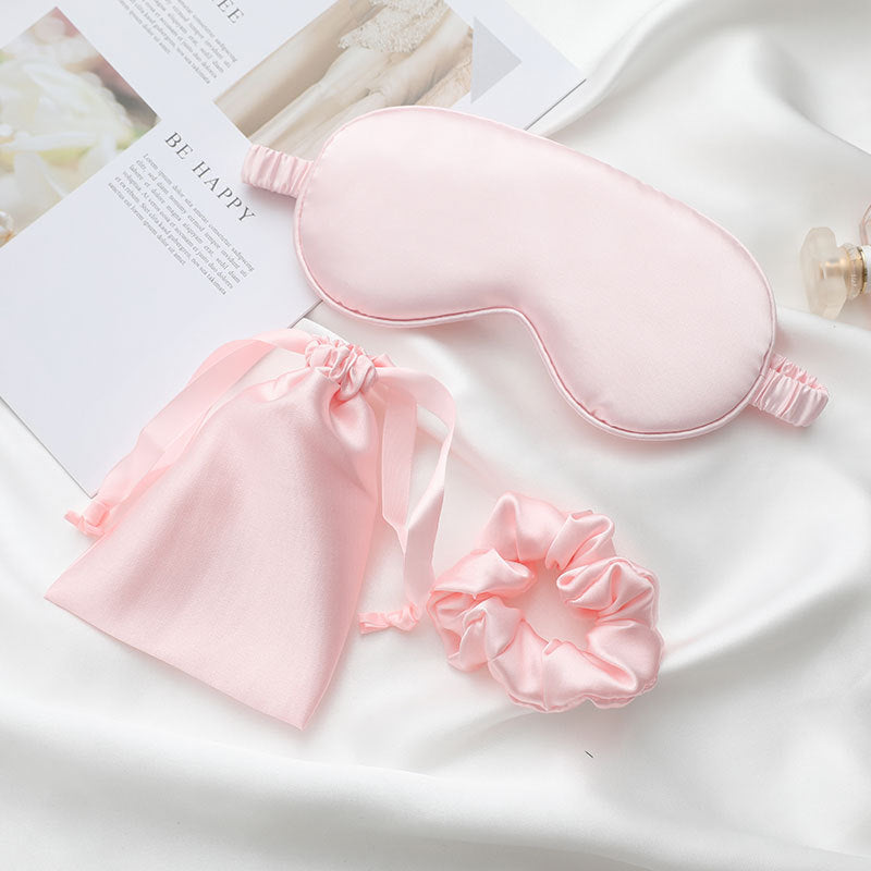 Artificial Silk Cloth Eye Patch Bag Hair Ring Three-piece Set