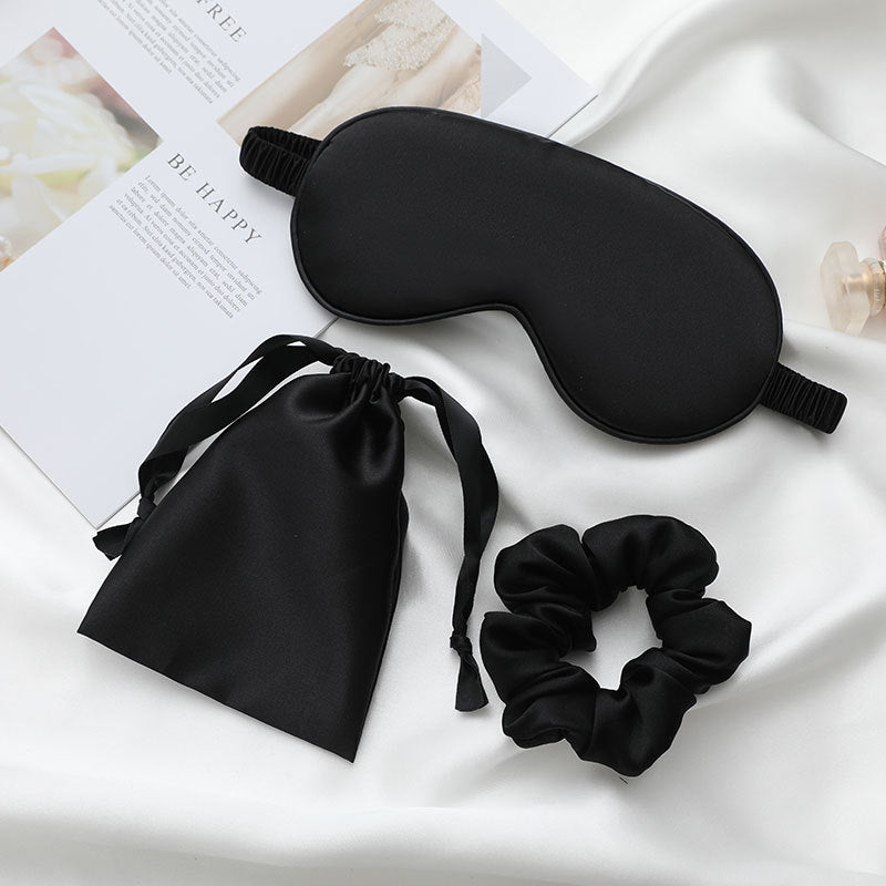 Artificial Silk Cloth Eye Patch Bag Hair Ring Three-piece Set