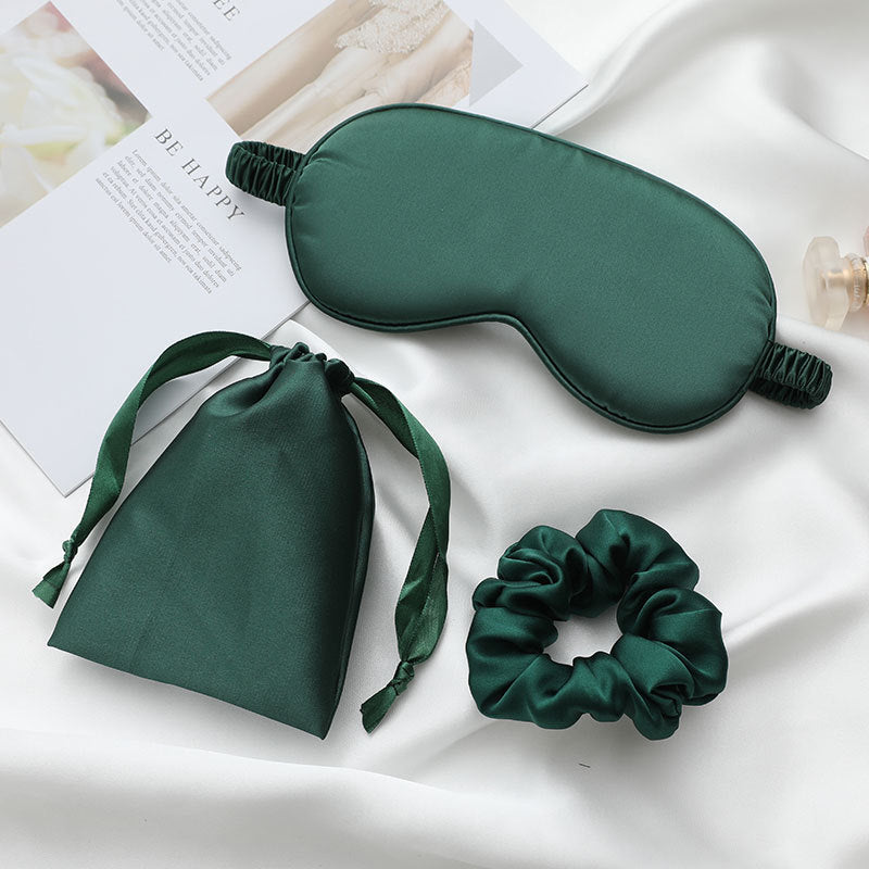 Artificial Silk Cloth Eye Patch Bag Hair Ring Three-piece Set