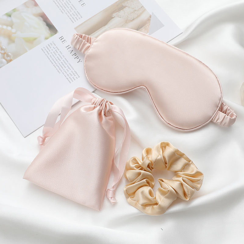 Artificial Silk Cloth Eye Patch Bag Hair Ring Three-piece Set