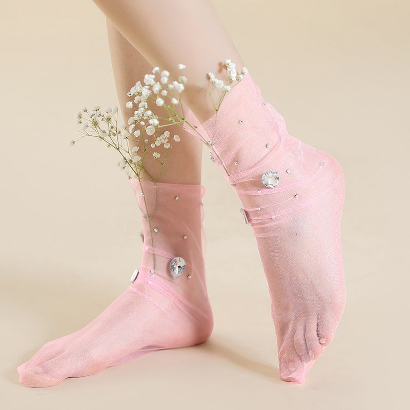 Glass Silk Pearl Jewelry Socks Stockings