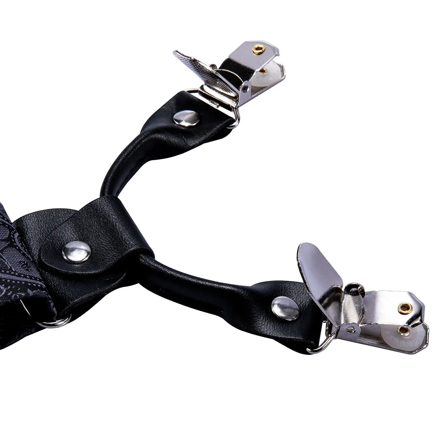 Suspender for Men Solid Red Silk Bowtie Set Cufflinks Elastic Wedding Suspender 6 Clips Bow Tie for Christmas Party Barry.Wang