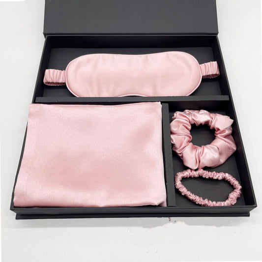 Real Silk Eye Mask Scrunchie 22 M Rice Pillowcase Gift Box
