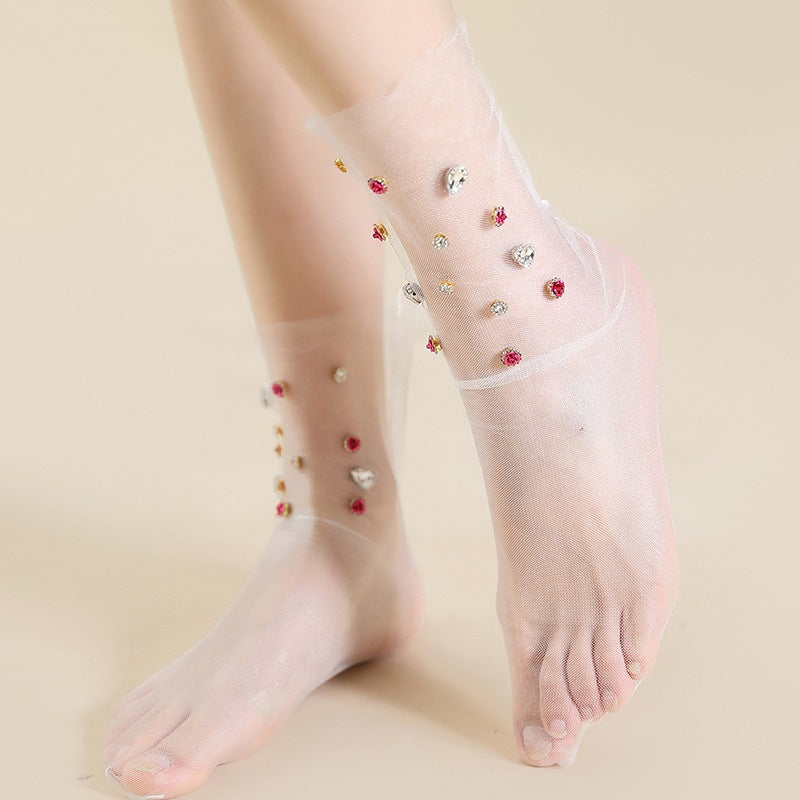 Glass Silk Pearl Jewelry Socks Stockings