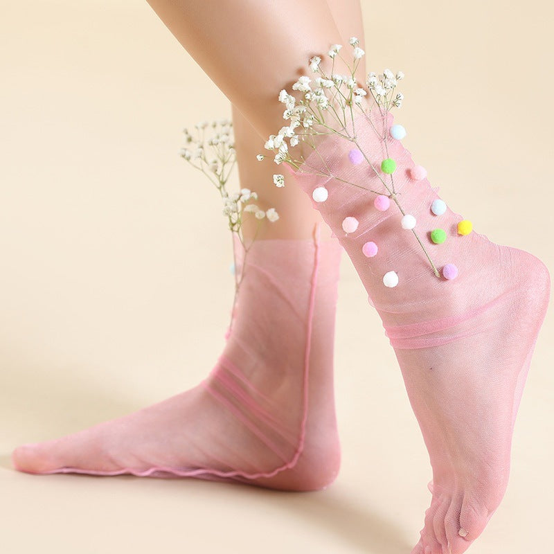 Glass Silk Pearl Jewelry Socks Stockings