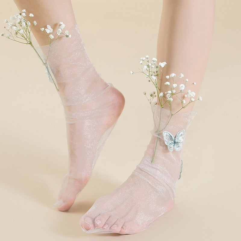 Glass Silk Pearl Jewelry Socks Stockings