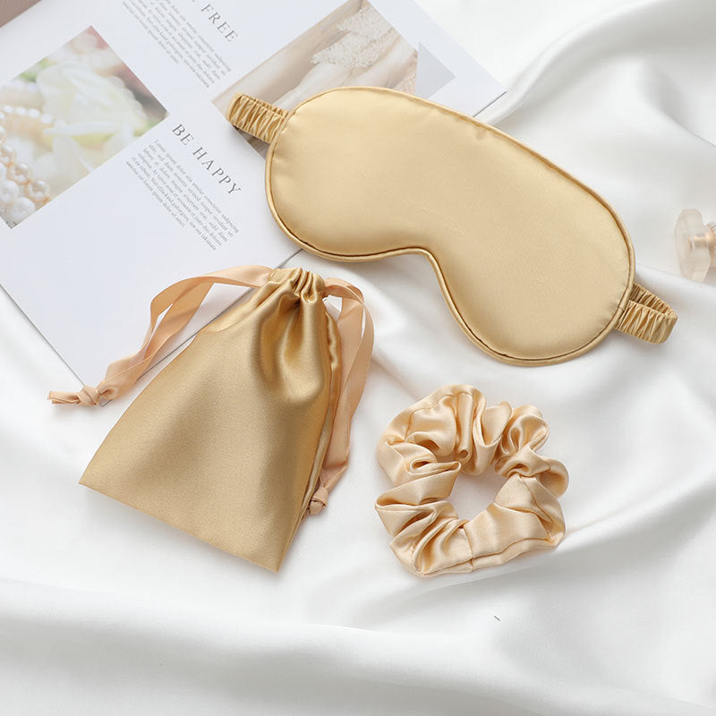 Artificial Silk Cloth Eye Patch Bag Hair Ring Three-piece Set