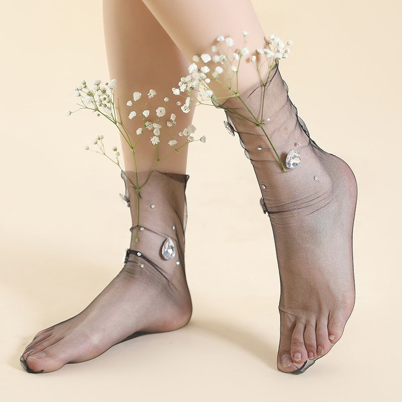 Glass Silk Pearl Jewelry Socks Stockings