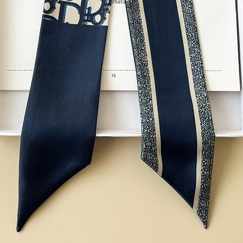 Silk Scarf Arm Bag Ribbon Thin Narrow Long Hair Band Decoration Small Scarf