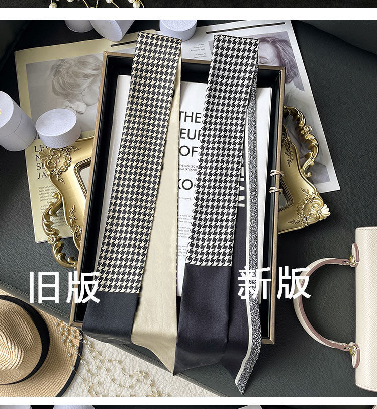 Silk Scarf Arm Bag Ribbon Thin Narrow Long Hair Band Decoration Small Scarf