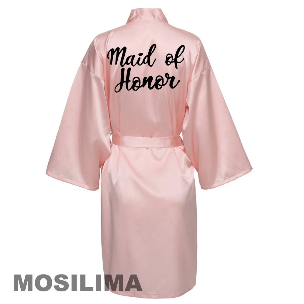 Satin Silk bride robe Wedding Robe Bridesmaid Bride Dressing Gown bridesmaid robes SP002