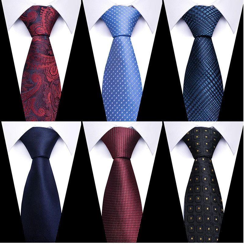 Luxury High Quality Nice Handmade Silk Neck Tie Male Clothing accessories Printed  Wine Red Memorial Day Tie Men Necktie Gravata